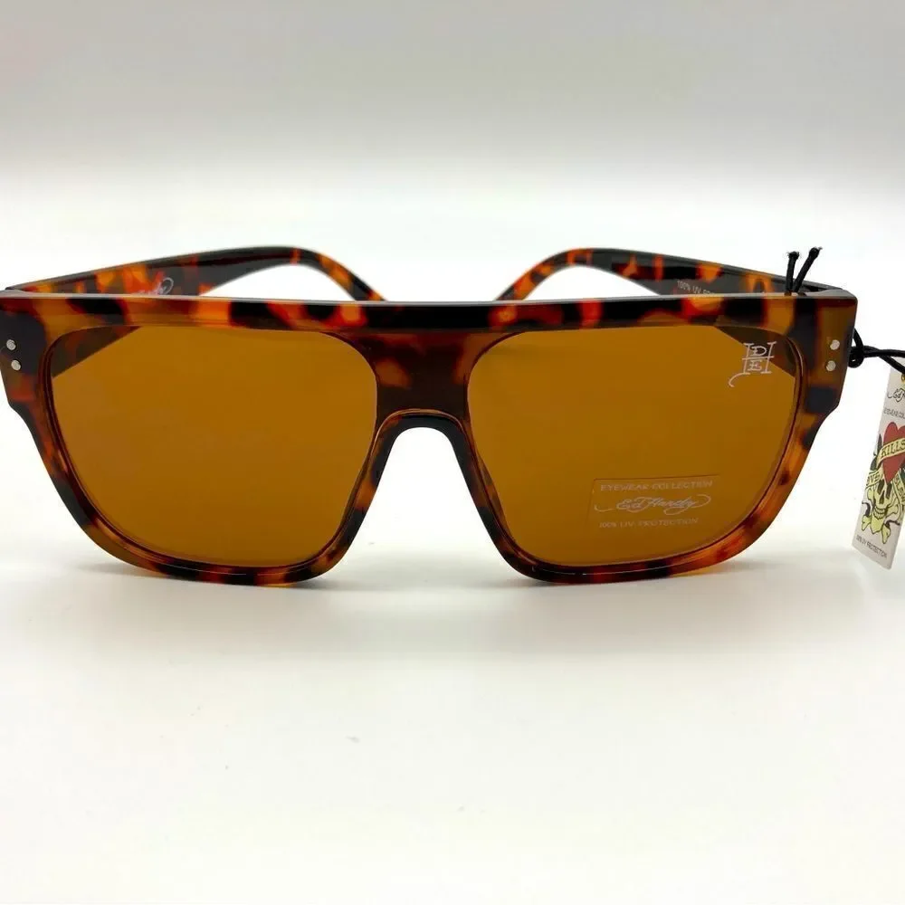 NWT Ed Hardy Immortals Style Shiny Tortoise Unisex Sunglasses
